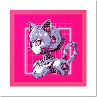 Cybernetic Feline Elegance Posters and Art